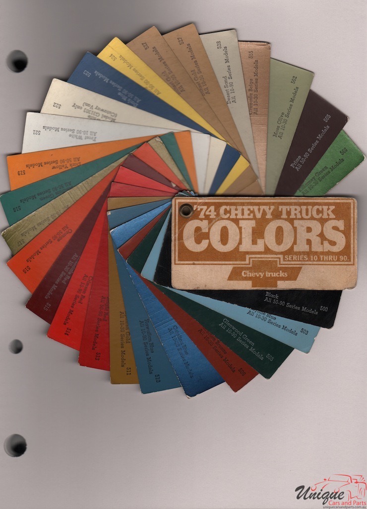 1974 GM Chevy Truck And Commercial Paint Charts Corporate